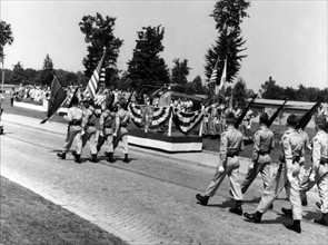 Military parade of the US Army in Stuttgart