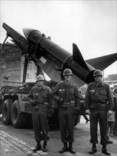 'Honest John' rocket at military parade of the US Army in Stuttgart