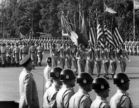 US military parade for General Johnson's farewell in Berlin