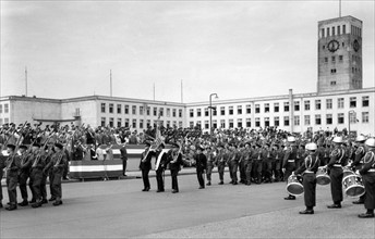 Military parade for the farewell of US town major Timberman in Berlin