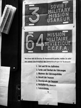 Warning sign about vehicles of the Soviet military mission in West Germany