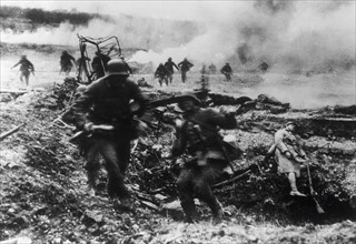 German troops attack.