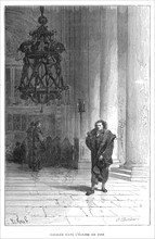 "Galileo observing the swaying of the chandelier in Pisa Cathedral, c1584...