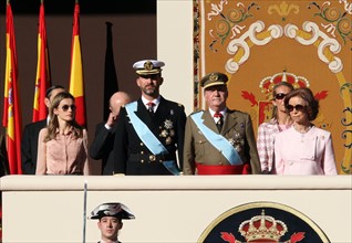 La famille royale espagnole lors de la fête nationale