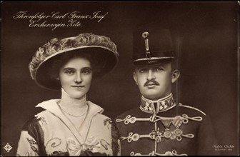 Thronfolger Karl Franz Josef I. und  Erzherzogin Zita von Bourbon Parma um 1914