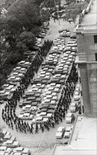 Photo: Last Tribute to Mao. A Million chinese line up in regimented columns...