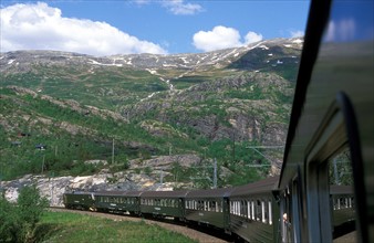 Norvège. Train touristique, Flamsbana