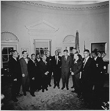 PRESIDENT KENNEDY MEETS MARTIN LUTHER KING AND OTHER CIVIL RIGHTS