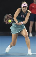 (190116) -- MELBOURNE, Jan. 16, 2019 () -- Angelique Kerber of Germany returns the ball during the