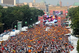 Soccer fans watch the UEFA EURO 2008 semi-final match Germany vs Turkey on the fan mile at
