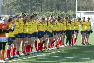 03 March 2018, Belgium, Brussels: Women's Rugby Union, Final of the Rugby Europe XV Championship