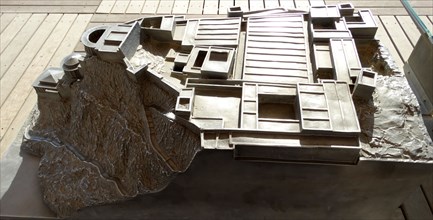 Model of Herod's Palace at Masada; an ancient fortification in the Southern District of Israel;