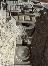 Model of Herod's Palace at Masada; an ancient fortification in the Southern District of Israel;