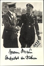 Hans Baur, Chefpilot Adolf Hitler, SS Gruppenführer, Foto Nachdruck, Signatur von 1980 | Verwendung
