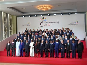 France's President Francois Hollande among French-speaking leaders at the Francophile Summit in Antananario, Madagascar, 26 November 2016