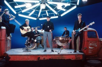 German rock band "Fehlfarben" performing at German TV in Duesseldorf