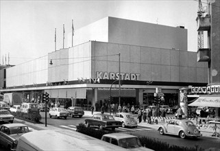 View of the newly opened Karstadt shop in Berlin-Steglitz on the 29th of September in 1967.