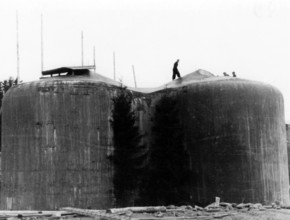 The Nazi propaganda picture shows Czech defensive positions and bunkers after the Munich Agreement