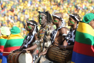 Dancers perform during the opening ceremony of the 2010 FIFA World Cup at Soccer City stadium in