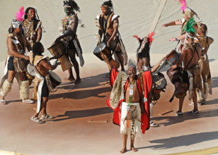 Dancers perform during the opening ceremony of the FIFA 2010 Soccer World Cup at Soccer City