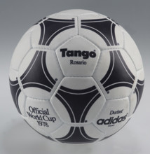 The undated handout shows the official soccer ball 'Tango Rosario' of the FIFA World Cup 1978 in