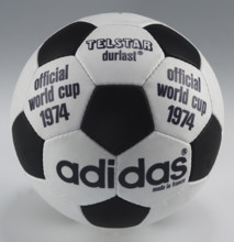The undated handout shows the official soccer ball 'Telstar' for the FIFA World Cup 1974 in Germany