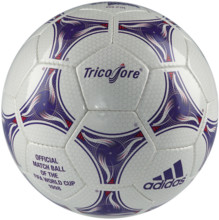 The undated handout shows the official soccer ball used at the FIFA Wold Cup 1998 in France. Photo: