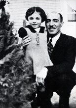 Farah Diba with her father