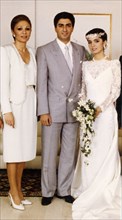 Farah Pahlavi lors du mariage de son fils Reza avec Yasmine Eternad Amini. 12-06-1986