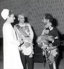 Farah Pahlavi, Mohamad Reza Shah Pahlavi and the emperor of Ethiopia, Haïlé Selassié