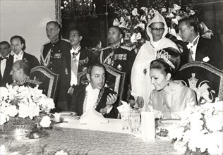 King Hassan II of Morocco on an offcial visit to Tehran