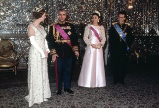 Farah Pahlavi, Mohammed Reza Shah Pahlavi, King Baldwin and Queen Fabiola of Belgium
