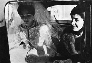 Farah Diba lors de son mariage avec Mohammed Reza Shah Pahlavi, décembre 1959