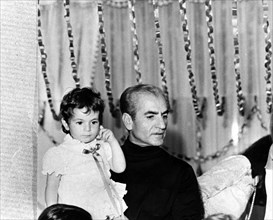 Mohammed Reza Shah Pahlavi et sa fille Leila
