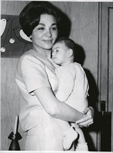 Farah Pahlavi with her first-born son Reza - 1960