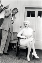 Jacques Tati with Jayne Mansfield, 1958