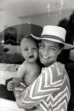 Romy Schneider with son David (July 15, 1967)