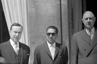 Charles de Gaulle reçoit le roi du Népal, Mahendra Bir Bikram Shah, 1960