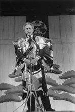 Jean Cocteau with the Azuma Kabuki ensemble, 1955