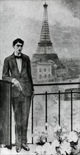 Portrait de Jean Cocteau, réalisé à l'occasion du cinquantenaire de la Tour Eiffel