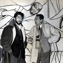 Cocteau et Daniel Gelin, 1957