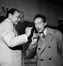 Cocteau and Edward G. Robinson at the Cannes Film Festival, 1953