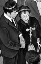 Piaf et Théo Tarato, mariage selon le rite orthodoxe. 9 octobre 1962