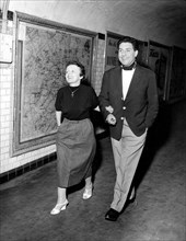 Piaf and Jacques Pills in the subway, Paris, May 1956