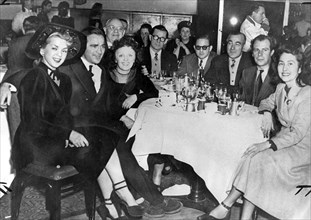 Piaf, Marcel Cerdan and friends at the 'Versailles' night club, New York, 1948