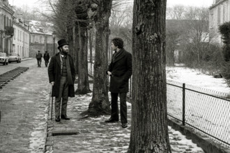 Jean-Claude Brialy et Terence Stamp sur le tournage du film "Une saison en enfer"  en 1970