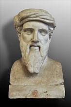 Herm Depicting “Pythagoras”. Marble Sculpture From A Greek Original Of The Middle Of The 5Th Century Bc.//Musei Capitolini