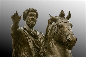 Equestrian Statue Of Marcus Aurelius. Copy From A Bronze Original Of The 2Nd Century Bc. The Original Is Inside The Museum. Detail.//Piazza Del Campidoglio
