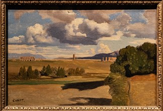 Jean Baptiste Camille Corot: "The Roman countryside with the Claudian acqueduct"