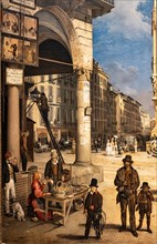 Angelo Inganni: "View of Duomo with the Coperto of Figini"